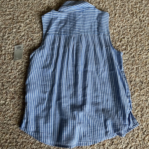 Blue and White Stripped Tank Top - Picture 2 of 3